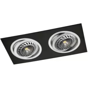 image of Cristal Record Lighting - Cristal Helium QR111 Double Recessed Downlight Light Black