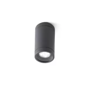 Image of Olot 1 Light Outdoor Surface Mounted Ceiling Light Dark Grey IP44 GU10