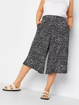 Image of Yours Animal Stretch Jersey Culotte, Blue, Size 18, Women