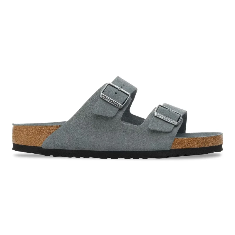 Image of Birkenstock Suede leather sandals with a soft sole Birkenstock Arizona Gris Unisex 36 Etroit