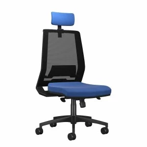 image of TC Office Rome Mesh High Back Chair with Headrest, Blue