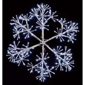 image of Premier Decorations 60cm Silver Starburst Snowflake Twinkling Motif