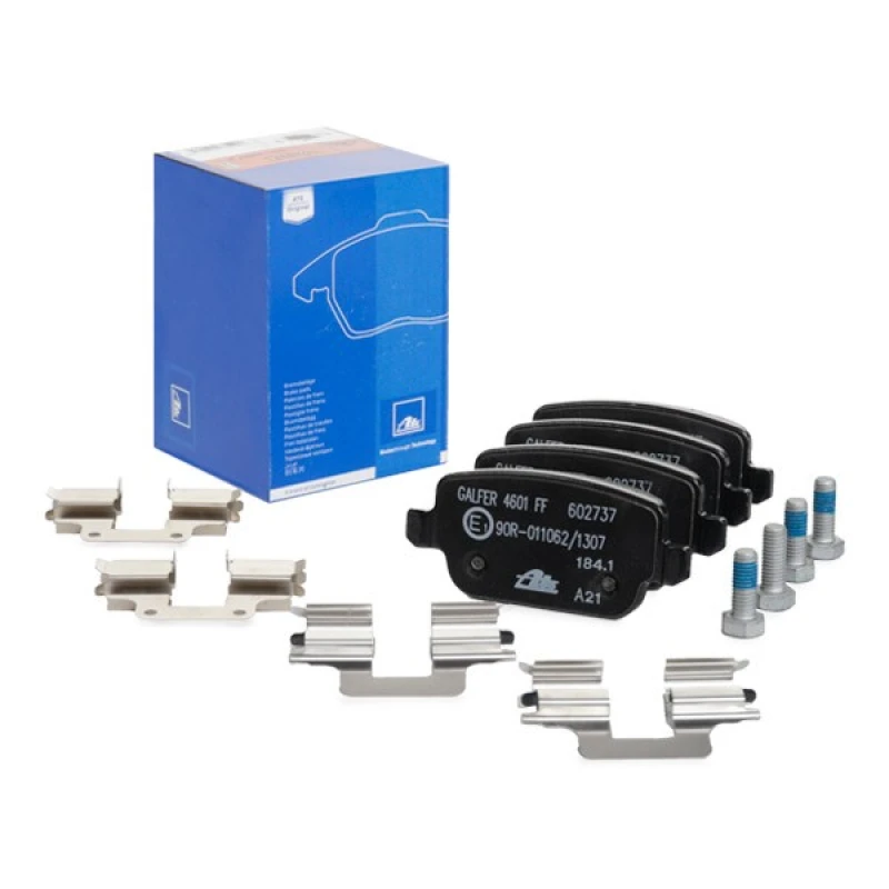 Image of ATE 13.0460-2737.2 Brake pad set excl. wear warning contact, with accessories, with brake caliper screws Brake Pad Set,disc brake (402)