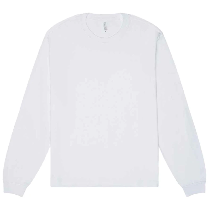 Image of Bella + Canvas Mens Heavyweight Long-Sleeved T-Shirt in White Size: Large White Male L