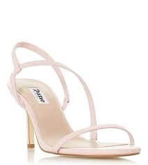 image of Dune Pink Leather 'Mojos' High Stiletto Heel Ankle Strap Sandals - 3