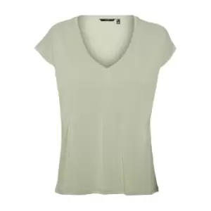 Vero Moda Short Sleeve V Neck T Shirt - Green