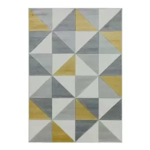 Image of Asiatic Sketch Cubic SK06 Rug - Ochre - 160x230cm, Geometric - Grey/Cream/Beiges/Yellow
