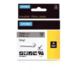 Dymo 1805413 Black on Grey Vinyl Labels 12mm x 5.5m