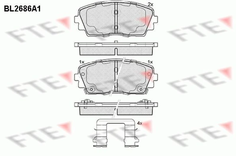 Image of Brake pad set FTE 9010916