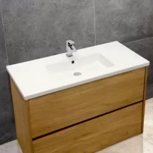 Image of Mid-Edge 5012 Ceramic 101cm Inset Basin with Rectangular Bowl