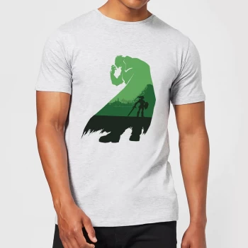 Image of Nintendo The Legend Of Zelda Green Ganondorf Silhouette Mens Light Grey T-Shirt - XXL - Light Grey