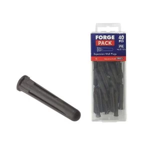 Image of ForgeFix Expansion Wall Plugs Plastic Brown 8-10 ForgePack 40