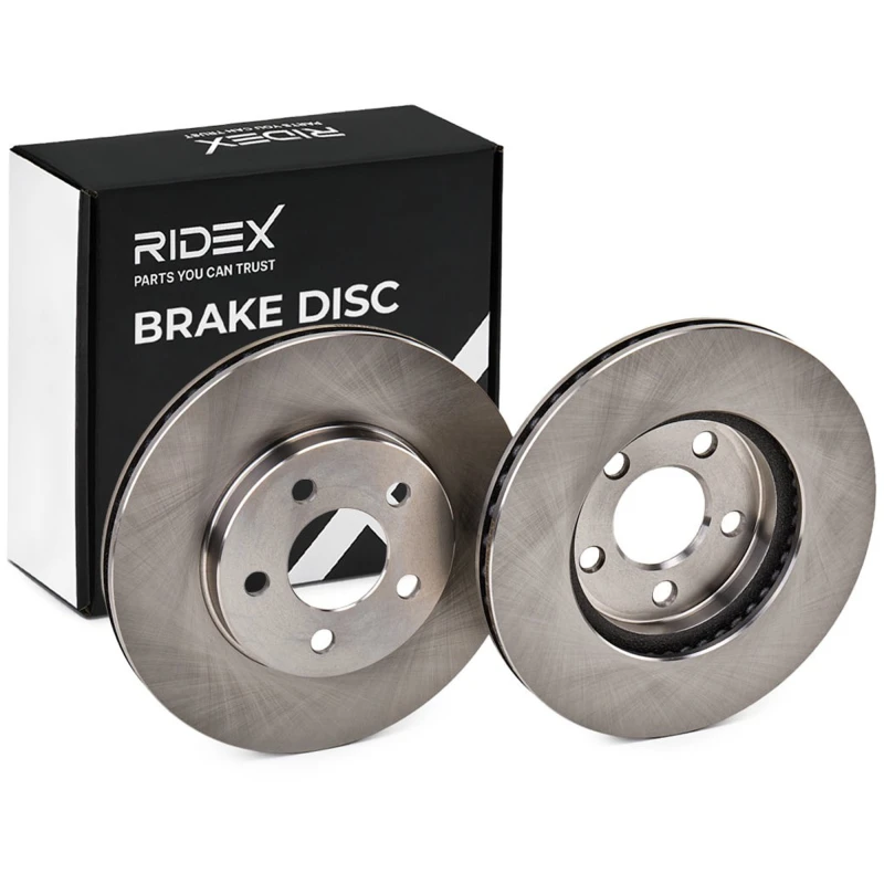 Image of RIDEX 82B0632 Brake disc Front Axle, Vented, Cast Iron, Uncoated, Untreated, without bolts/screws Cast Iron Brake Disc (82)