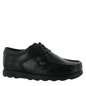 Image of Kickers Fragma Lace Up Kids Shoes - Black