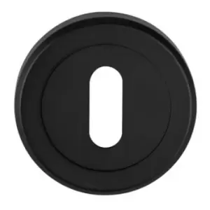 Image of Serozzetta - Lock Profile Escutcheon on concealed fix round rose Matt Black - Black