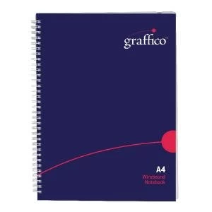 image of Graffico Polypropylene Wirebound Notebook 140 Pages A4 500-0504