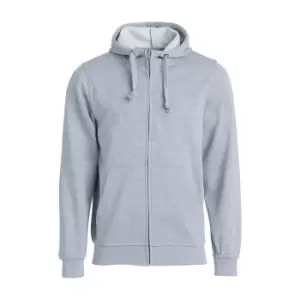 Image of Clique Mens Basic Full Zip Hoodie (3XL) (Grey Melange)