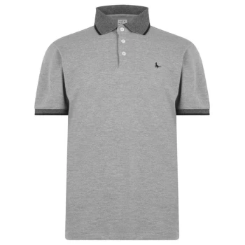 image of Jack Wills Eaton Tipped Polo - Grey Marl