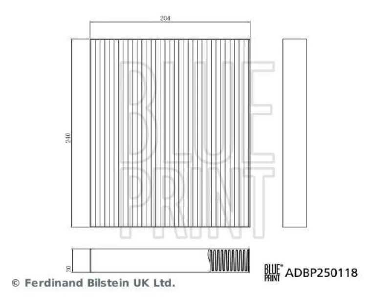 Image of Blue PRINT Pollen filter Blue PRINT ADBP250118