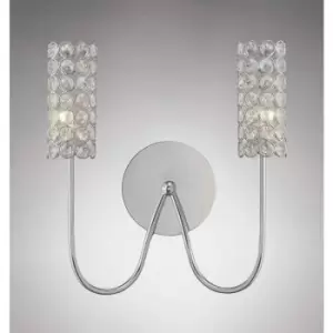 Image of Martina wall light 2 bulbs polished chrome/crystal