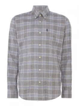 Image of Mens Barbour Louis Long Sleeve Check Shirt Grey Marl