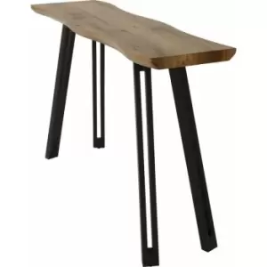 Image of Quebec Wave Console Table in Oak Effect and Black