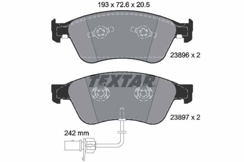 Image of Brake pad set TEXTAR 2389601