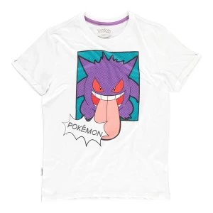 image of Pokemon - Gengar PopArt Male Large T-Shirt - White