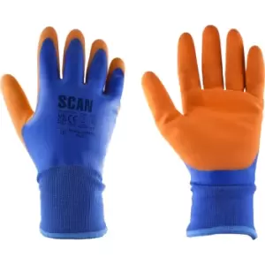 Image of Scan Thermal Waterproof Latex Gloves Blue / Orange XL Pack of 1
