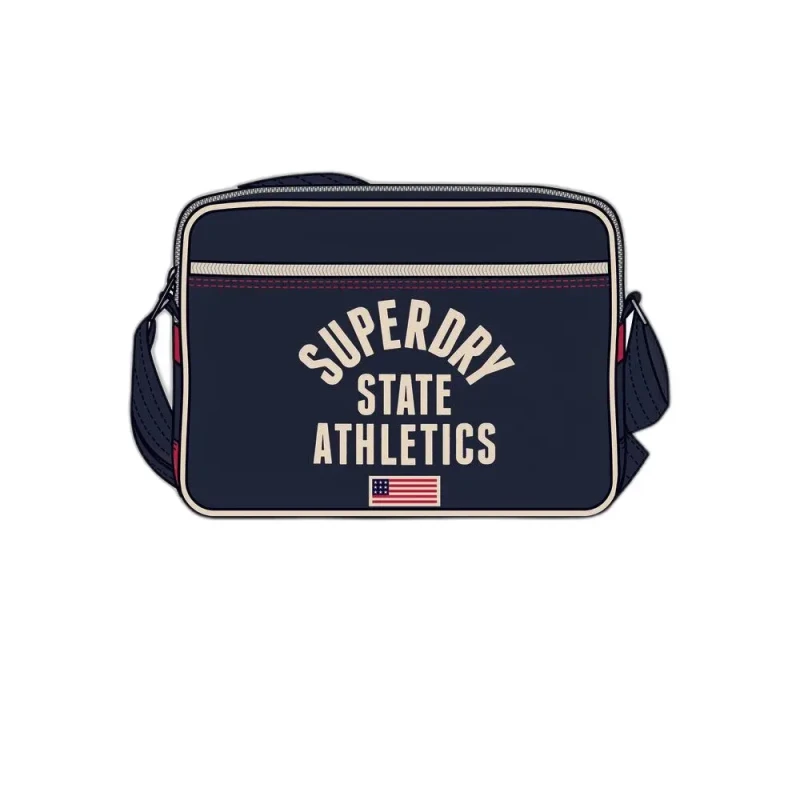 Image of Superdry Womens Bag Superdry Retro Alumni Messenger Bleu Female TU