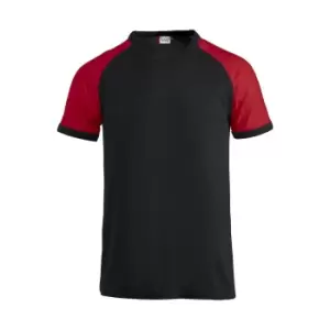 Image of Clique Unisex Adult Raglan T-Shirt (XL) (Black/Red)