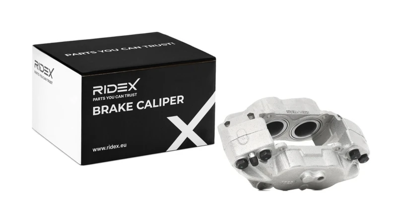 Image of RIDEX 78B1593 Brake caliper Front Axle, with holding frame Cast Iron Brake Caliper (78)
