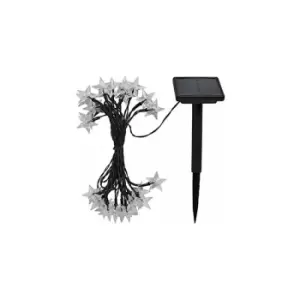 Image of HomeZone Bright White Star Solar String Lights 6.8m 25 LED Lights Waterproof Outdoor String Lights Solar Powered Star Fairy String Lights Garden