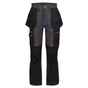 Image of Regatta Mens Infiltrate Softshell Stretch Work Trousers (30L) (Iron/Black)