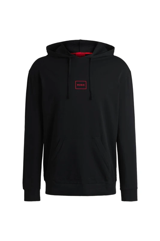 Image of Debenhams Debenhams Men Hugo Laze Box Logo Pullover Hoodie Black Size: Medium Black M Male 4063542888587