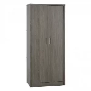 Lisbon 2 Door Black Woodgrain Effect Wardrobe