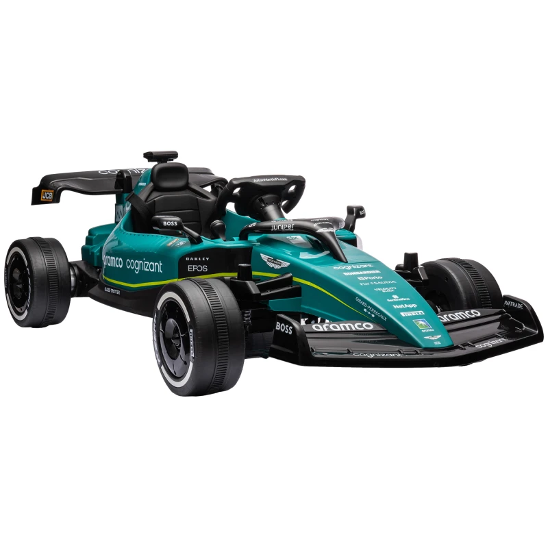 Image of AIYAPLAY 12V Electric Go Kart, Kids Ride On Racing Kart with Shock-Absorbing Wheels, Bluetooth, Music Horn, Green Aosom UK