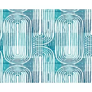 Image of Curved Line Texture Blue Wall Mural - 3.5m x 2.8m