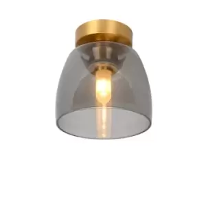 Image of Tyler Retro Flush Ceiling Light Bathroom - Ø16,1cm - 1xG9 - IP44 - Matt Gold, Brass