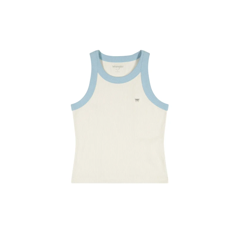 Image of Wrangler Womens tank top Wrangler Ringer Vintage Blanc Female L