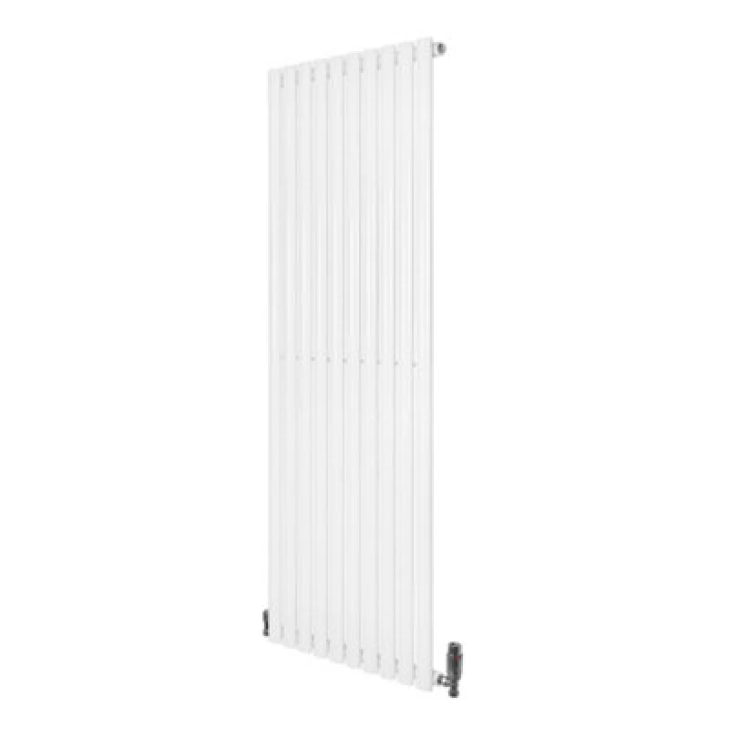 Image of Monstershop Oval Single Column Radiator & Valves - 1600mm x 600mm - White White Unisex