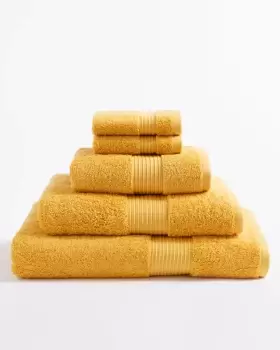 Image of Cotton Traders 2 Pack Pima Face Cloths in Yellow