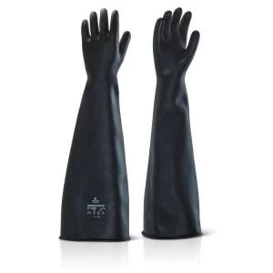 Image of Ansell Industrial Latex Heavy Weight 24" Gauntlet Black 09 Ref