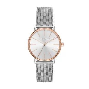 Image of Armani Exchange Womens Three-Hand Stainless Steel Watch - Silver