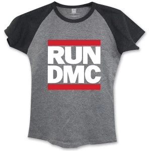Image of Run DMC - Logo Womens Large T-Shirt - Grey
