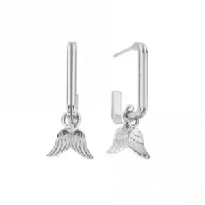 Image of Silver Guidance Rectangular Hoop Earrings SEH3392