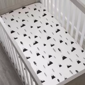 image of Ickle Bubba Mono Mountains Cot Bed Sheets (2 Pack)