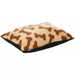 image of Boneo Dog Bed Cushion Soft Washable Fleece Fur Warm Pet Pillow Basket Insert - Cream - Medium