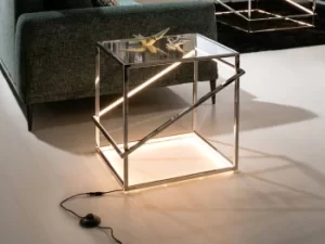 Image of Moonlight Integrated LED Crystal Table Lamp Polished Chrome