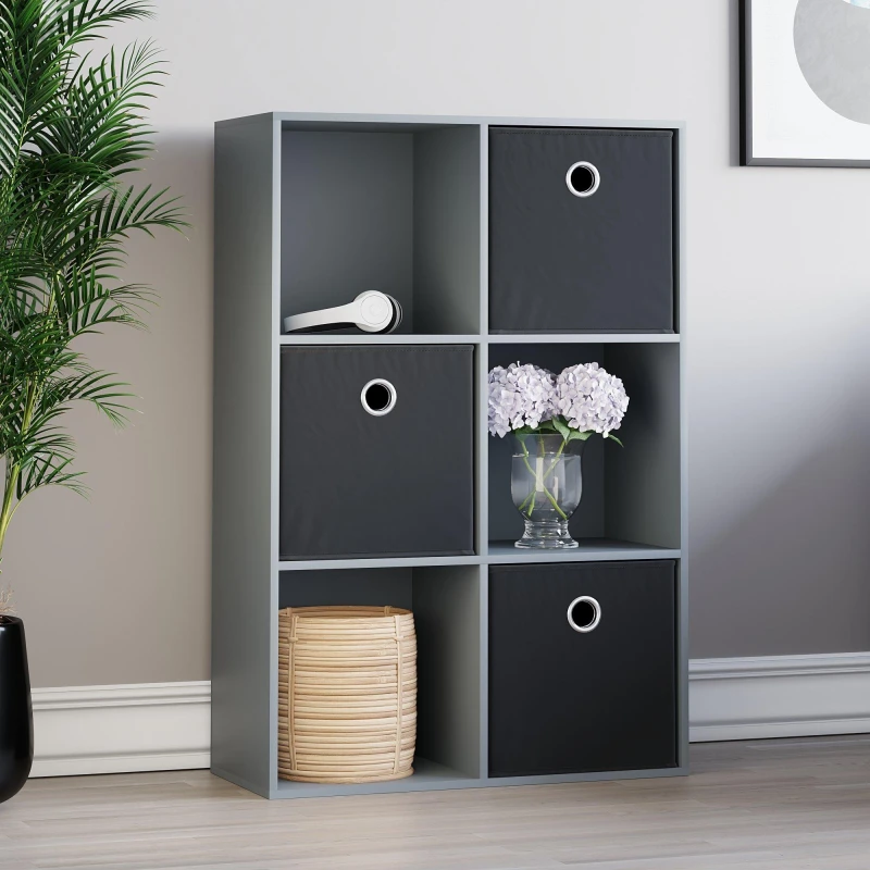 Image of Lassic 2x3 Cube Storage Unit (G) + Set of 3 Storage Cubes Black unisex 2x3
